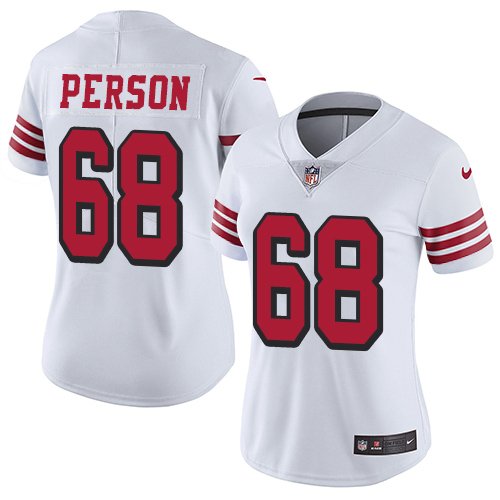 San Francisco 49ers Limited White Women Mike Person NFL Jersey #68 Rush Vapor Untouchable